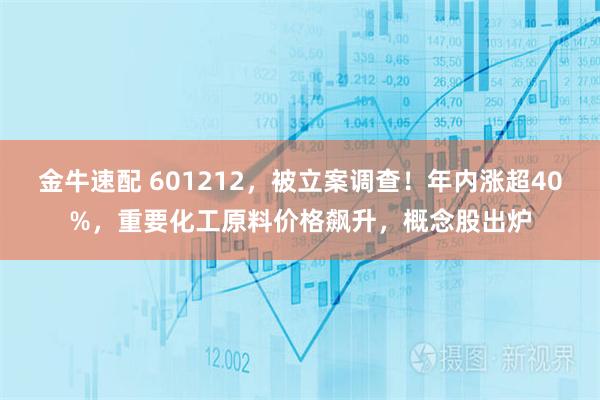 金牛速配 601212，被立案调查！年内涨超40%，重要化工原料价格飙升，概念股出炉
