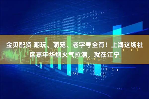 金贝配资 潮玩、萌宠、老字号全有！上海这场社区嘉年华烟火气拉满，就在江宁